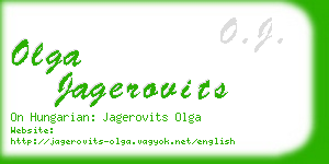 olga jagerovits business card